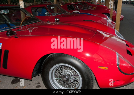 Reihe von Ferrari 250 GTO 1960er Jahren Supersportwagen Stockfoto