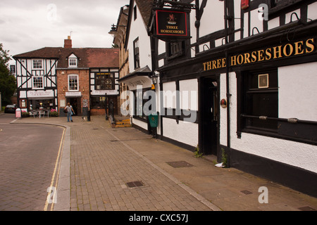 Mittelaltermarkt Stadt Leominster, Herefordshire, England, UK. Stockfoto