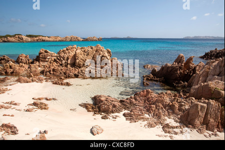 Spiaggia Rosa (Pink Beach) auf der Insel Budelli, Maddalena Inseln La Maddalena National Park, Sardinien, Italien Stockfoto