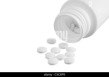 Pillen aus Pille Flasche Stockfoto