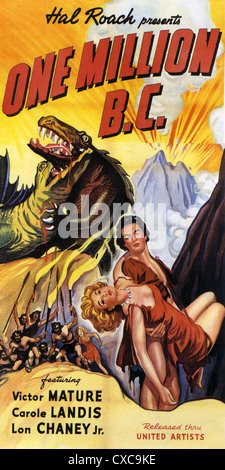 1 Million b.c.-Plakat für 1940 film United Artists mit Victor Mature und Carole Landis Stockfoto