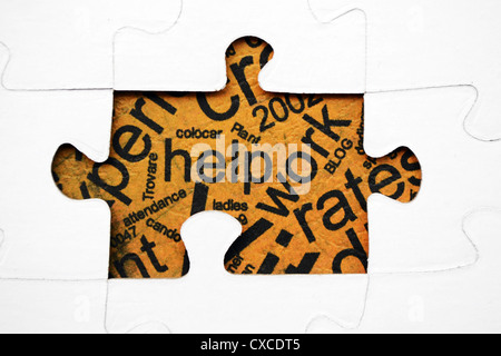 Hilfetext auf puzzle Stockfoto