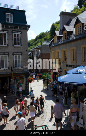 Rue du Petit Champlain, Quebec City, Kanada Stockfoto