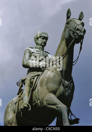 Die 1960 Reiterstatue von General Carl Gustaf Emil Mannerheim von Aimo Tukiainen in Helsinki, Finnland Stockfoto