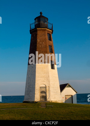 Point Judith Leuchtturm in Narragansett, Rhode Island Stockfoto