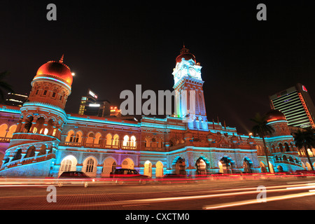 Nachtansicht des Sultan Abdul Samad Gebäude, Kuala Lumpur, Malaysia Stockfoto