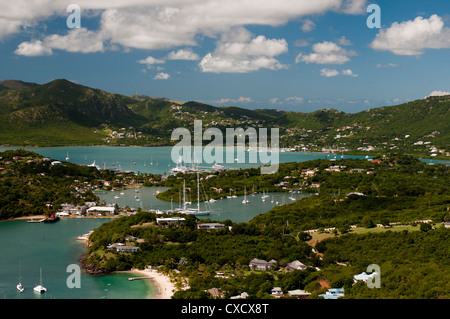 English Harbour und Falmouth Harbour, Antigua, Leeward Islands, West Indies, Karibik, Mittelamerika Stockfoto