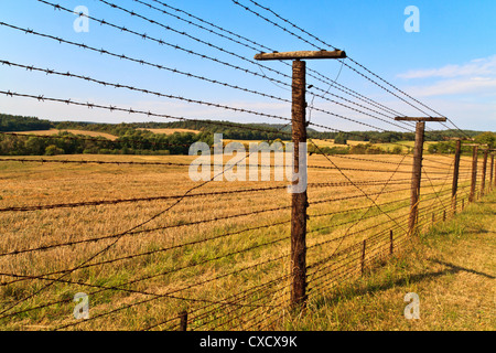 Reste des Eisernen Vorhangs in der Nähe der Grenze zu Tschechien und Österreich. Eiserne Vorhang Europa in den Jahren 1948-1989 geteilt. Stockfoto