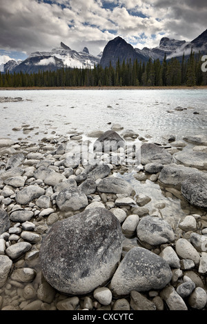 Athabasca River, Jasper National Park, UNESCO World Heritage Site, Alberta, Kanada, Nordamerika Stockfoto