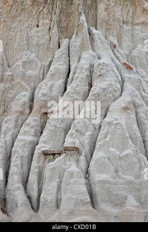 Erodierten Felsen in den Badlands, Theodore-Roosevelt-Nationalpark, North Dakota, Vereinigte Staaten von Amerika, Nord Amerika Stockfoto