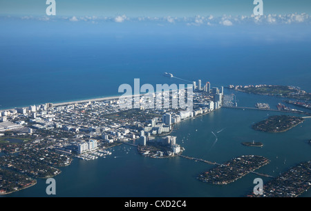 Luftbild von Miami Beach, Florida, Vereinigte Staaten von Amerika, Nordamerika Stockfoto