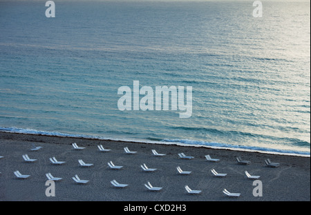 Leeren Strand, South Beach, Miami Beach, Florida, Vereinigte Staaten von Amerika, Nordamerika Stockfoto