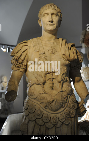 Trajan (53-177 n. Chr.). Römischer Kaiser von 80 bis 117 n. Chr. Skulptur. Ny Carlsberg Glyptotek. Kopenhagen. Dänemark. Stockfoto