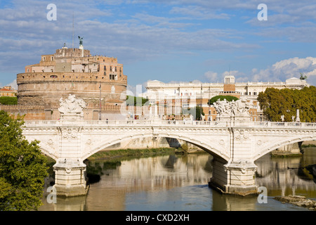 Vittorio Emanuelle Bridge und St. Angelo Castle und National Museum, Rom, Latium, Italien, Europa Stockfoto