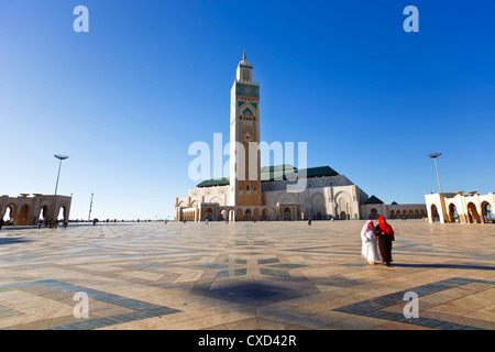 Hassan II Moschee, die drittgrößte Moschee der Welt, Casablanca, Marokko, Nordafrika, Afrika Stockfoto