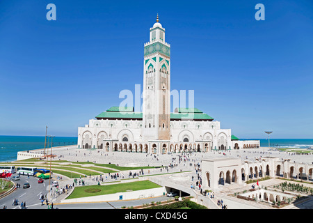 Hassan II Moschee, die drittgrößte Moschee der Welt, Casablanca, Marokko, Nordafrika, Afrika Stockfoto