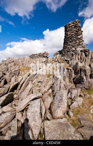 Am südlichen Ende der High Street Ridge, Thornthwaite Leuchtturm auf den Gipfel des Thornthwaite Klettergarten im Lake District Stockfoto