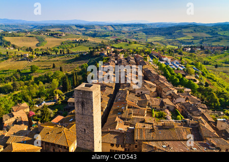 Blick auf toskanischen Stadt San Gimignano, Toskana, Italien Stockfoto