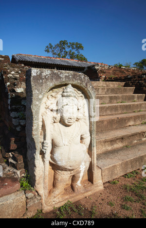 Guardstone des königlichen Palastes der Zitadelle, Anuradhapura, UNESCO World Heritage Site, Nord-Zentralprovinz in Sri Lanka Asien Stockfoto