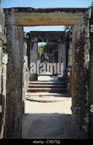 Hatadage, Viereck, Polonnaruwa, UNESCO-Weltkulturerbe, North Central Province, Sri Lanka, Asien Stockfoto