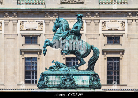 Statue von Prinz Eugene des Wirsings vor Hofburg Palast, Wien (Österreich) Stockfoto
