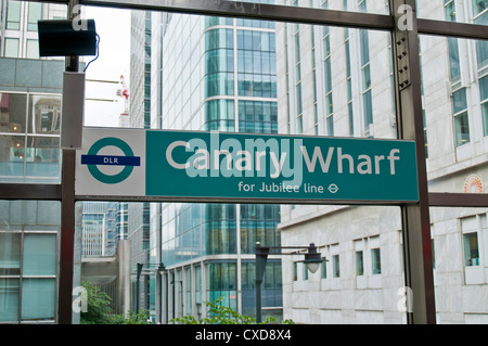 Canary Wharf DLR Station, London, UK Stockfoto