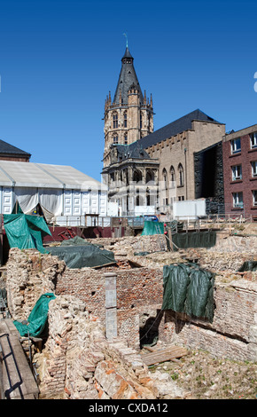 Archäologische Zone, das jüdische Museum, archäologische Ausgrabungsstätte, Rathausplatz quadratisch, Köln, Deutschland, Europa Stockfoto