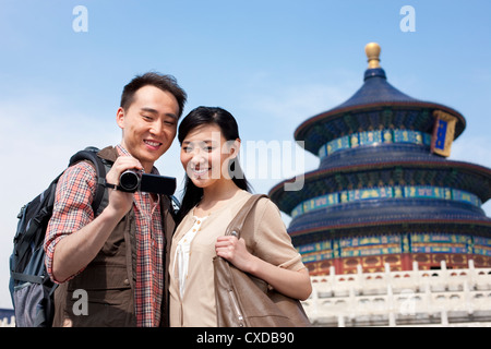 Junges Paar im Himmelstempel in Peking, China Reisen Stockfoto