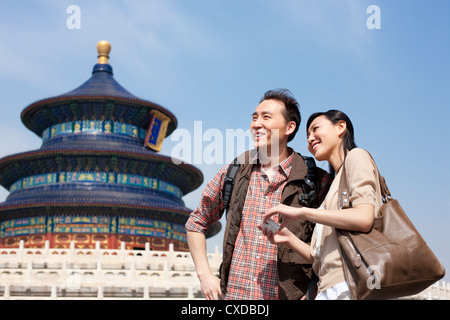 Junges Paar im Himmelstempel in Peking, China Reisen Stockfoto