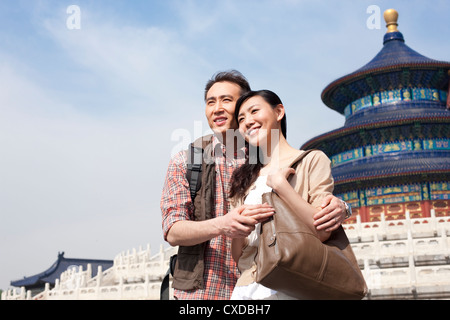 Junges Paar im Himmelstempel in Peking, China Reisen Stockfoto