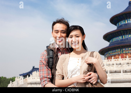 Junges Paar im Himmelstempel in Peking, China Reisen Stockfoto