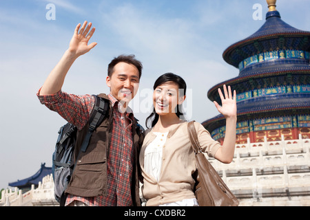 Junges Paar im Himmelstempel in Peking, China Reisen Stockfoto