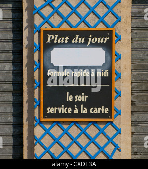 Plat du Jour Restaurant Zeichen Stockfoto