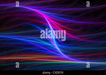 Blaue Magenta abstrakte Welle Fractal Flamme. Stockfoto