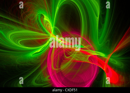 Abstrakte Fraktal Flamme schwarzen Hintergrund moderner Kunst. Stockfoto