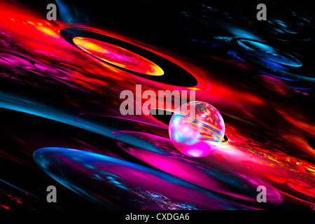 Computer generierte Planeten Sphären abstrakte gerenderten Fractal Flamme moderner Kunst. Stockfoto