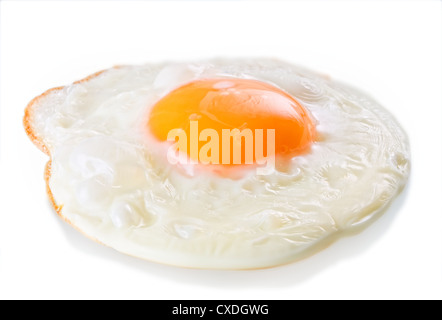 Spiegelei, isoliert auf weiss Stockfoto