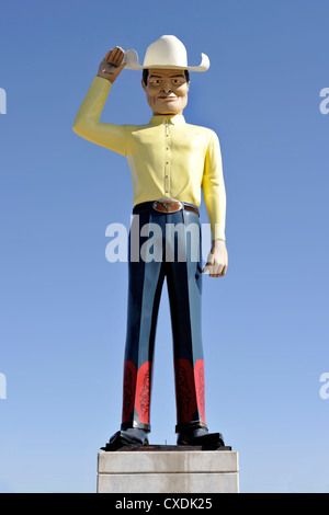Schalldämpfer Mann Cowboy, Route 66, Amarillo, Texas Stockfoto