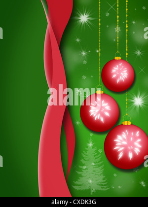 Rote Kugeln von Weihnachten Stockfoto