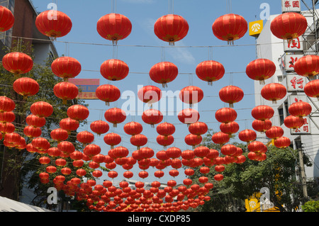 Laternen für Chinese New Year in Bangkoks Chinatown Stockfoto