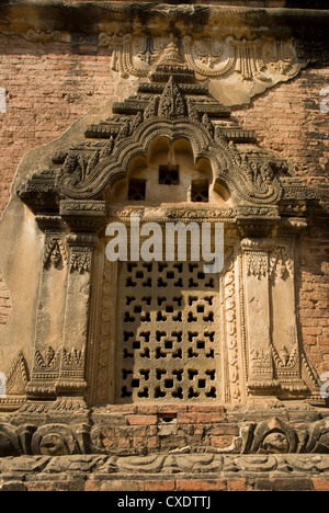 Dekorativer Stuck, Gubyaukgyi Tempel, Bagan (Pagan), Myanmar (Burma), Asien Stockfoto