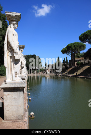 Hadrians Villa, Canopus Canal, UNESCO Welt Erbe Website, Tivoli, Rom, Latium, Italien, Europa Stockfoto