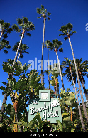 Melden Sie für Beverly Hills Hotel, Beverly Hills, Los Angeles, Kalifornien, USA Stockfoto