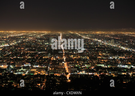 Los Angeles bei Nacht, Los Angeles, California, Vereinigte Staaten von Amerika, Nordamerika Stockfoto