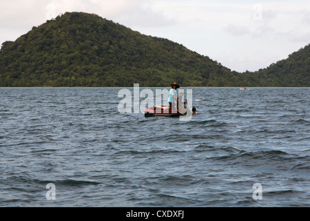 Seenlandschaft rund um die Semporna Inselgruppe im Süden Sabah, Borneo, Malaysia Stockfoto