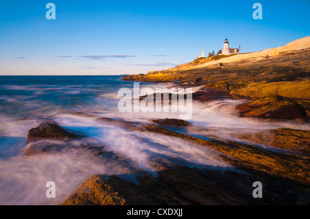 Pemaquid Point Lighthouse, Pemaquid Peninsula, Maine, New England, Vereinigte Staaten von Amerika, Nordamerika Stockfoto