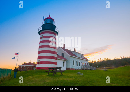 West Quoddy Lighthouse, Lubec, Maine, New England, Vereinigte Staaten von Amerika, Nordamerika Stockfoto