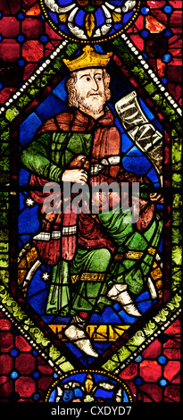 Mittelalterliche Glasmalerei von König David, Vorfahren oder Genealogie Christi, Süd-Fenster, die Kathedrale von Canterbury, Canterbury, Kent Stockfoto