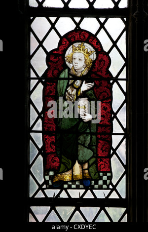 Mittelalterliche Glasmalereien in der Kapelle von Eduard dem Bekenner, Kathedrale von Canterbury, UNESCO-Weltkulturerbe, Canterbury, Kent Stockfoto