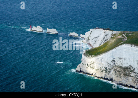 Luftaufnahme von Nadeln, Isle Of Wight, England, Vereinigtes Königreich, Europa Stockfoto